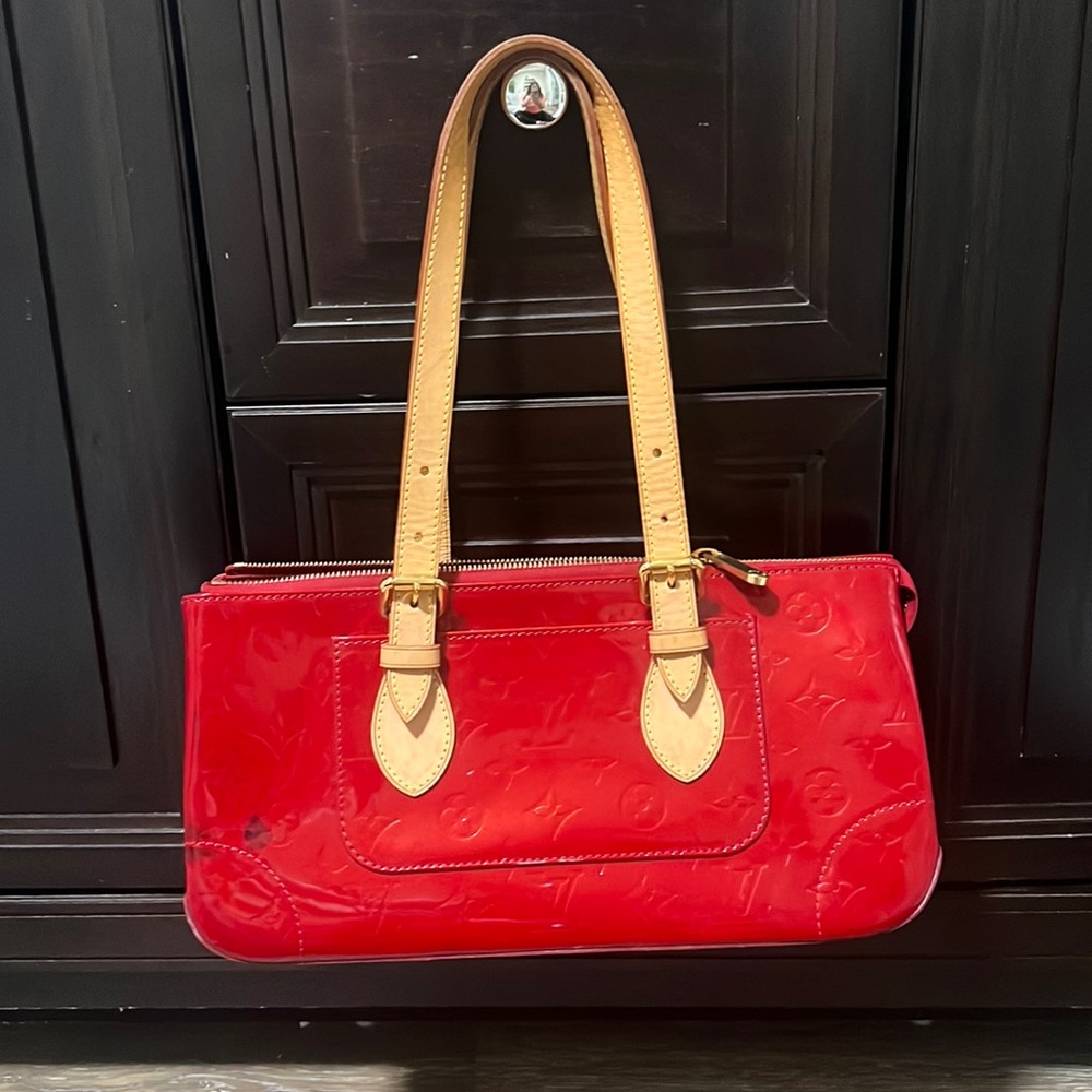 AUTHENTIC LOUIS VUITTON Rosewood Avenue Handbag Monogram Vernis